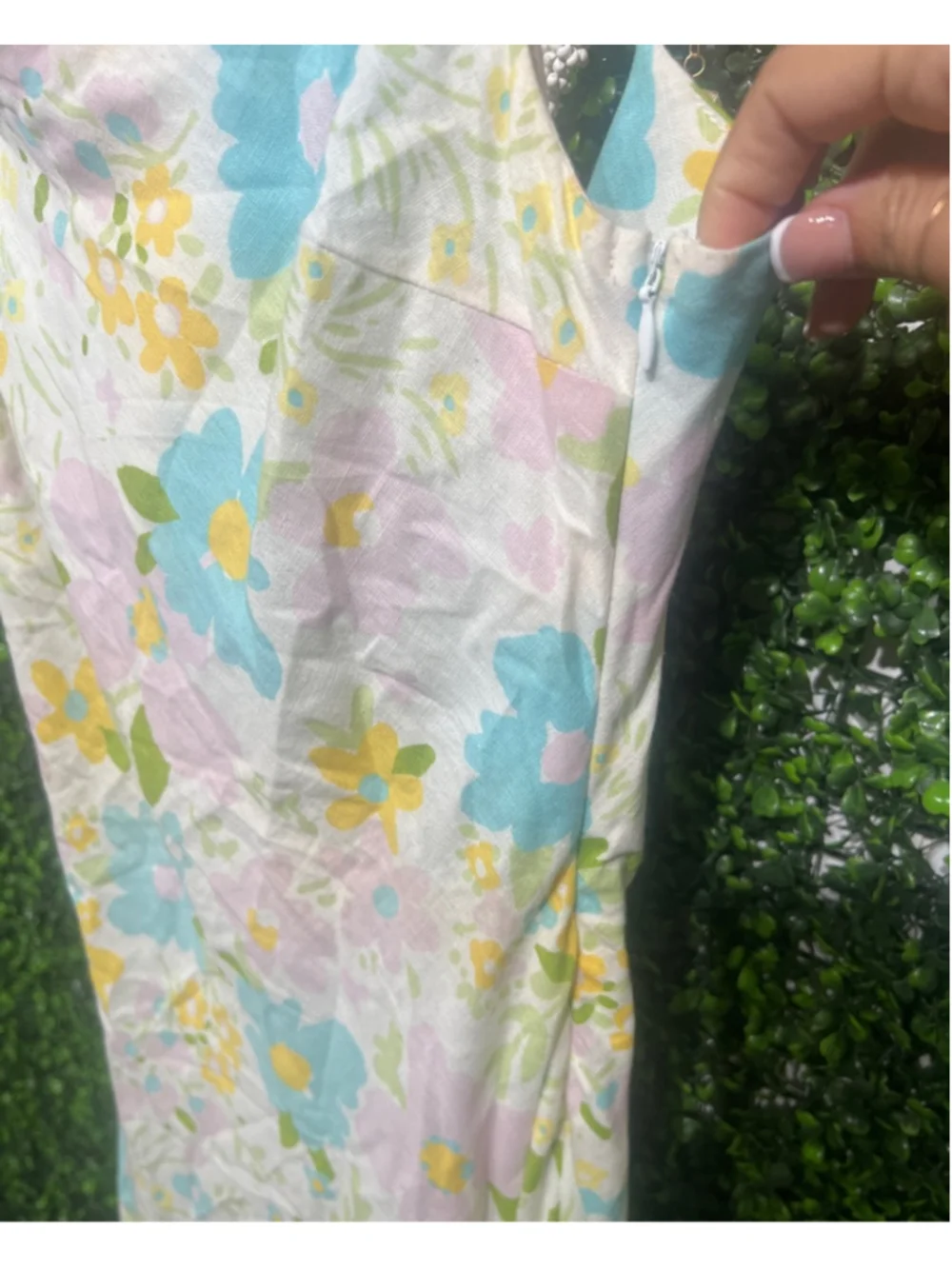 ASOS DESIGN Floral Maxi Dress Size 4 White Multicolor Linen Cotton Summer Spring - Picture 4 of 7